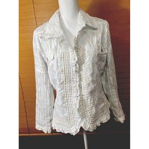 Yakmajik Women’s Blazer/Top  Embellished size Large One Button